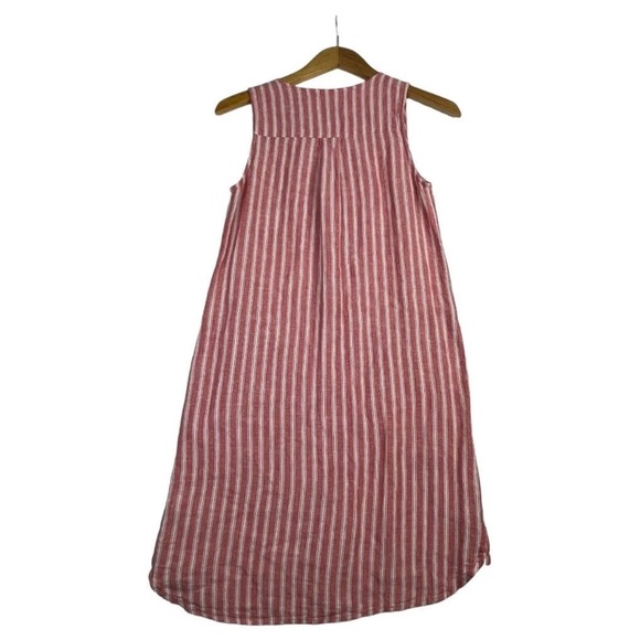 Marine Layer Red and White Striped Linen Blend Fabric - Picture 2 of 5